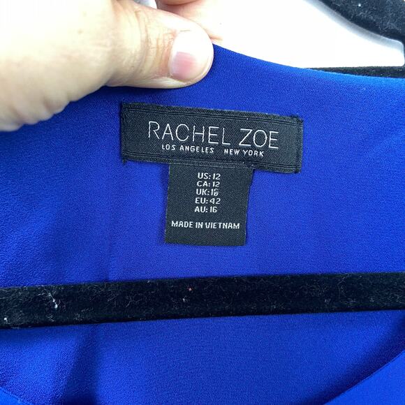 Rachel Zoe 12 Womens Cobalt Blue Sleeveless A-Line Dress - Picture 3 of 6